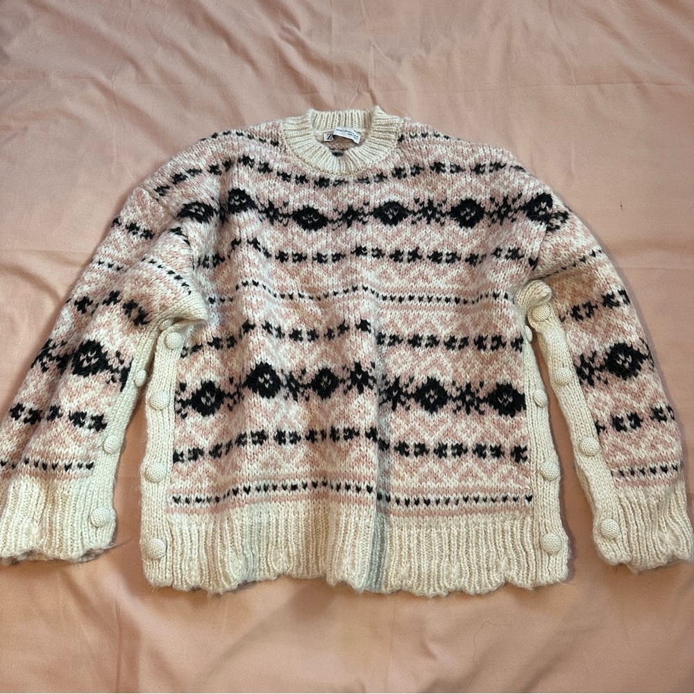ZARA pink patterned knitted sweater
